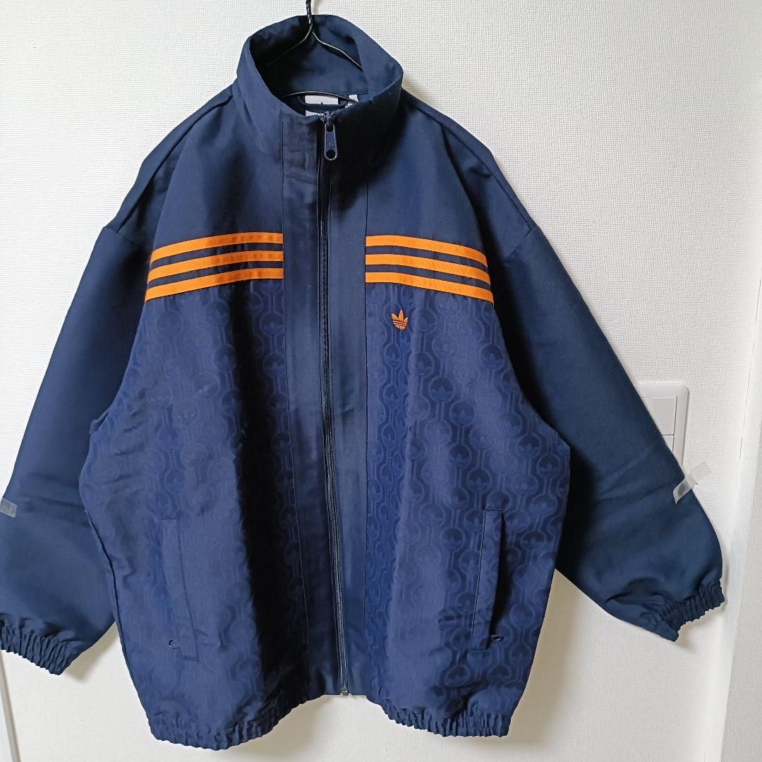 アディダス 紺青70s オーバーサイズ トラックジャケット ブルゾン 男性