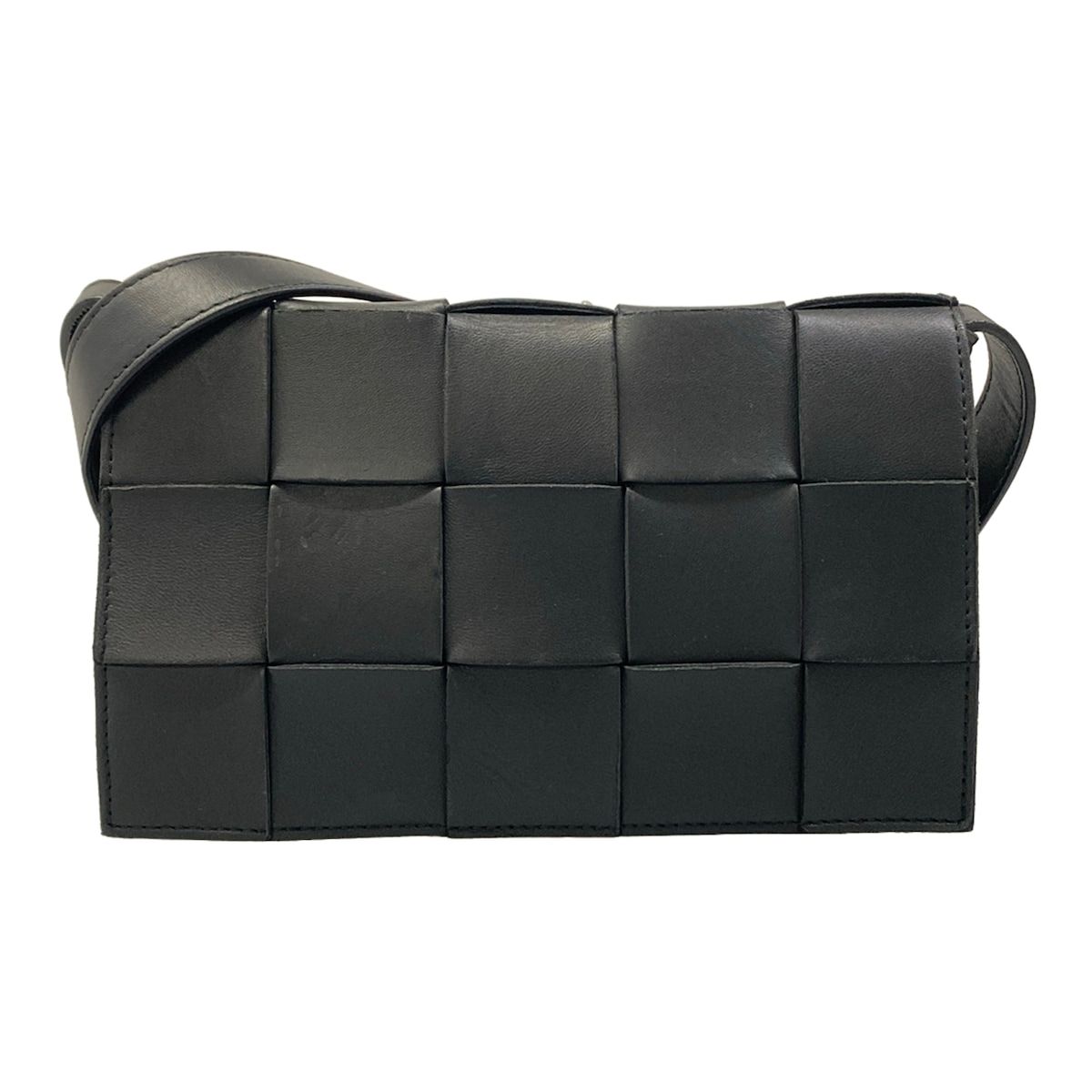 BOTTEGA VENETA(ボッテガヴェネタ) ショルダーバッグ カセット 黒 レザー