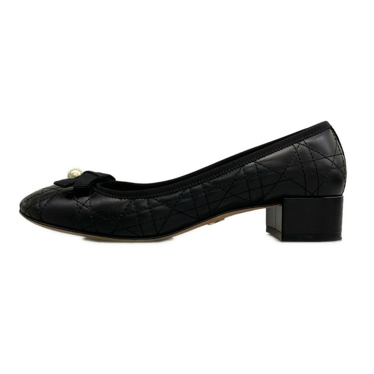 ディオール/クリスチャンディオール パンプス 36 1/2 レディース Dior バレエパンプス KCB891CQC900365 黒×アイボリー