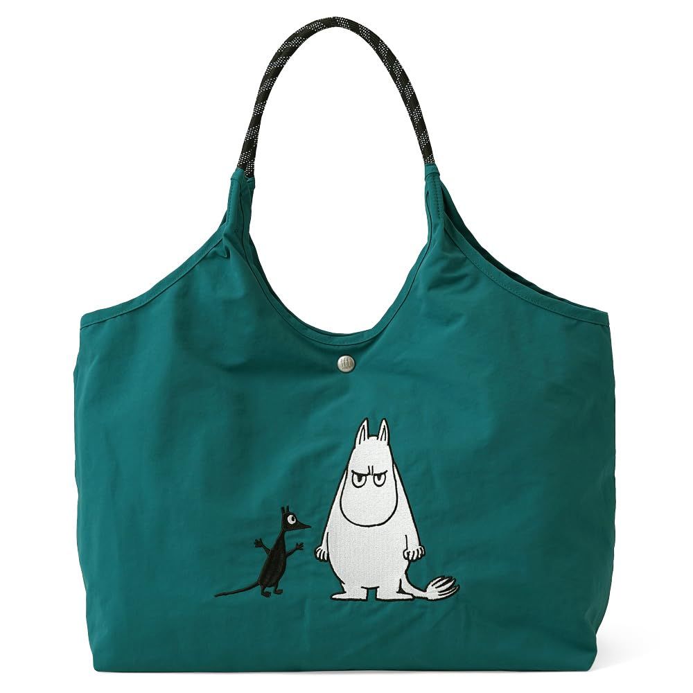 [ムーミン] [MOOMIN ムーミン] トートバッグ エコバッグ 大容量 大きい レディース 刺繍 かわいい RMPK-01 rmpk-01 グリーン（アングリームーミン） [グリーン（アングリームーミン）]