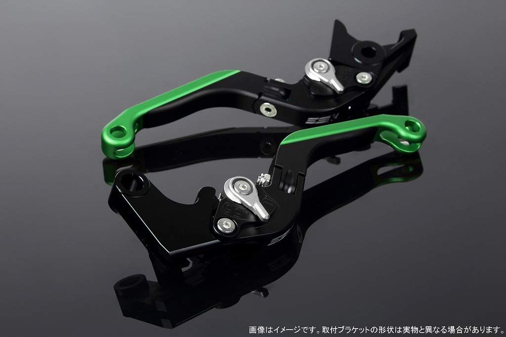 新品 SSK スピードラ アジャストレバーセット 可倒延長式 レバー本体カラー:マットブラック アジャスターカラー:マットシルバー エクステンションカラー:マットグリーン SUZUKI GSX-S125/GSX-R125 2017-2019