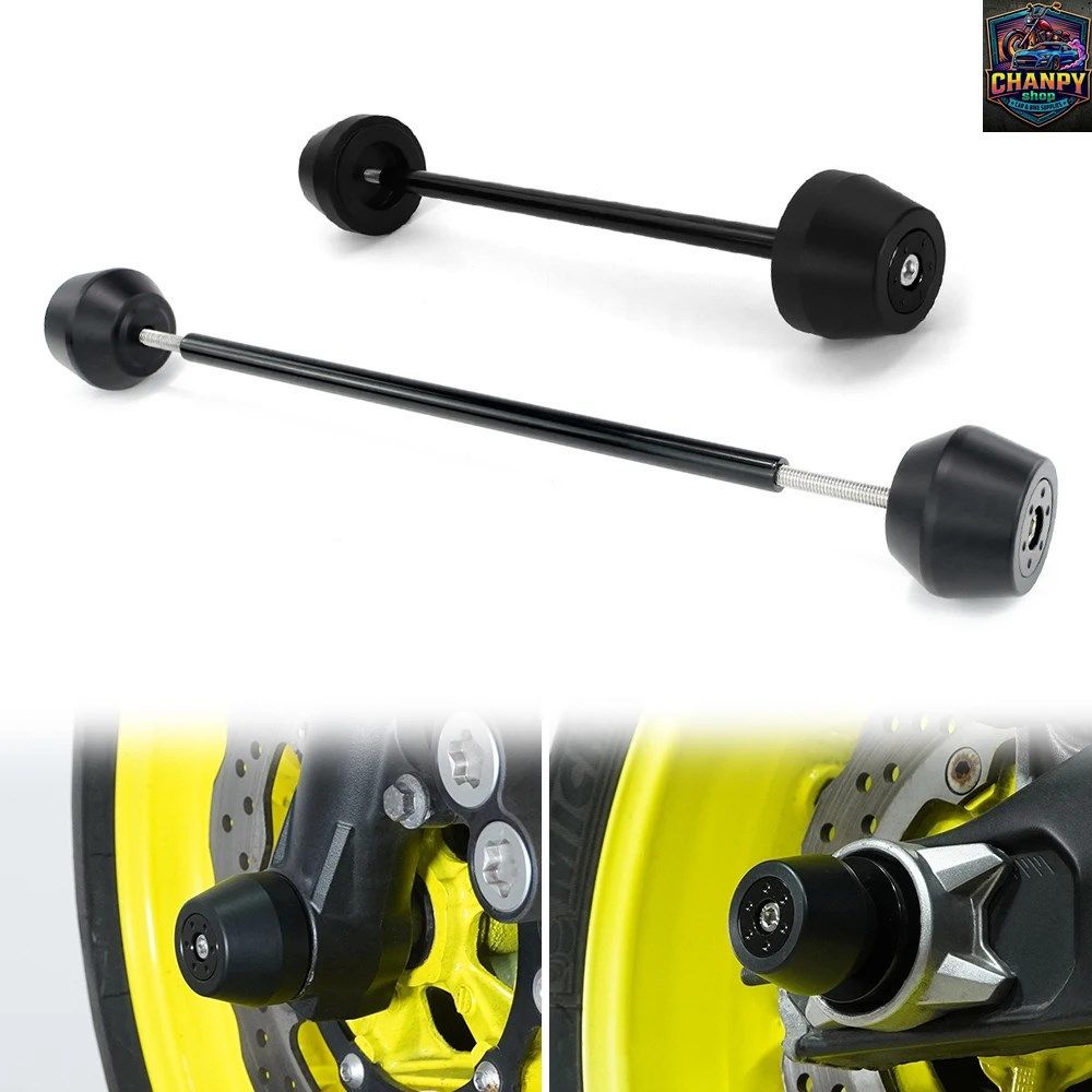 ヤマハ MT07 FZ-07 FZ07 2014 - 16-2024 オートバイ リア/フロントホイール フォーク アクスル スライダー クラッシュプロテクターパッド