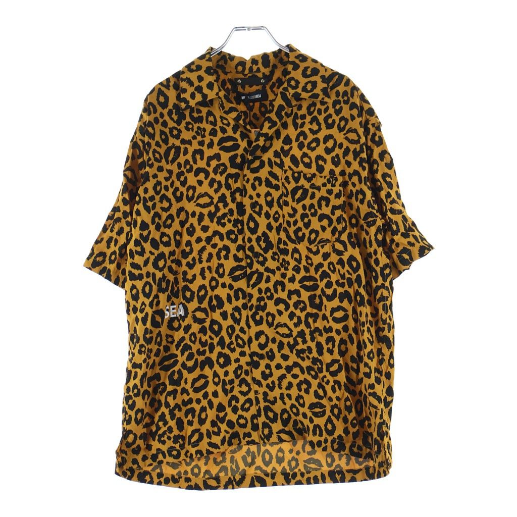 WIND AND SEA (ウィンダンシー) 24SS ×MINEDENIM 24MND-WAS003-67-022 レオパード柄 半袖シャツ ブラウン