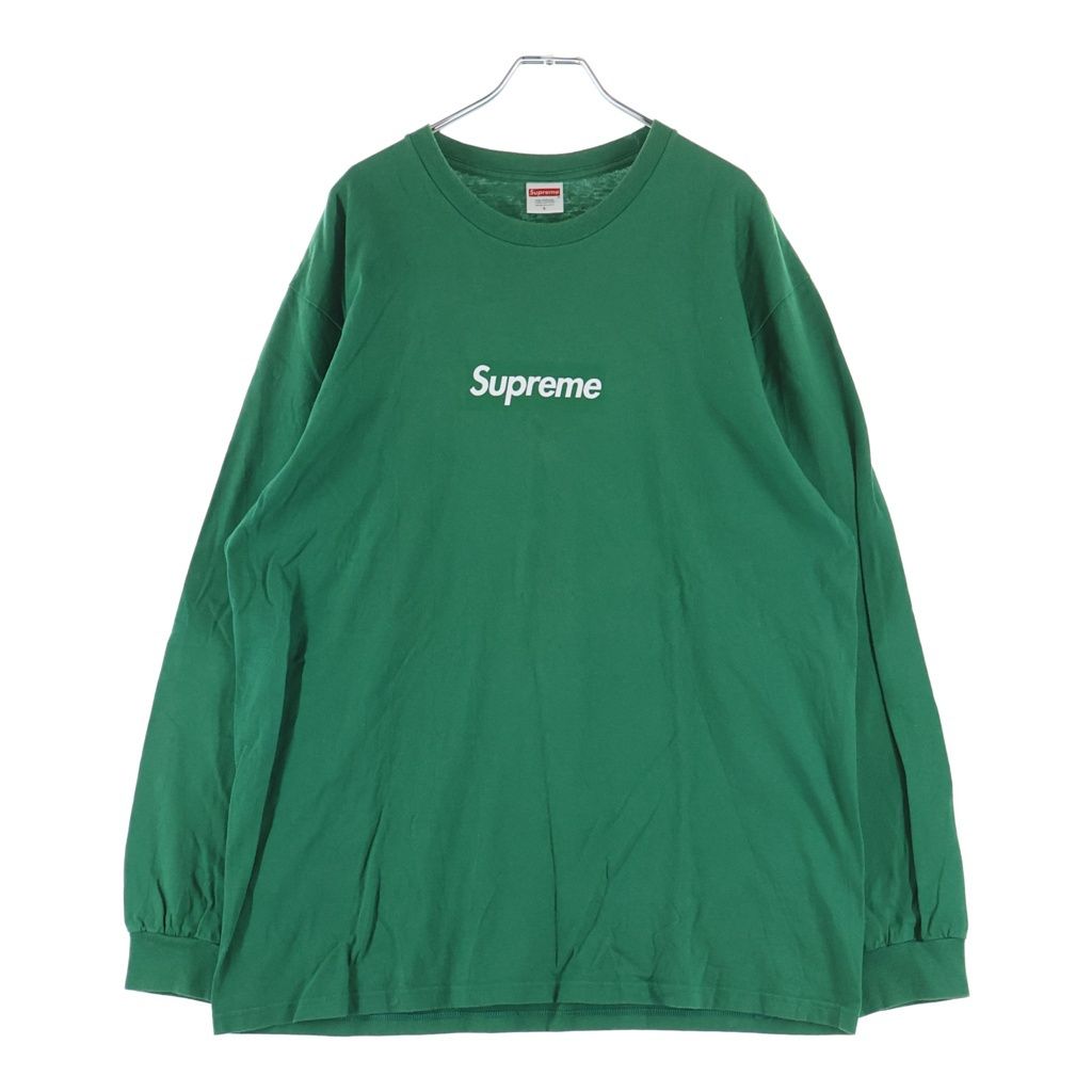 SUPREME (シュプリーム) 20AW Box Logo L/S Tee ボックスロゴプリント クルーネック長袖Tシャツ カットソー グリーン