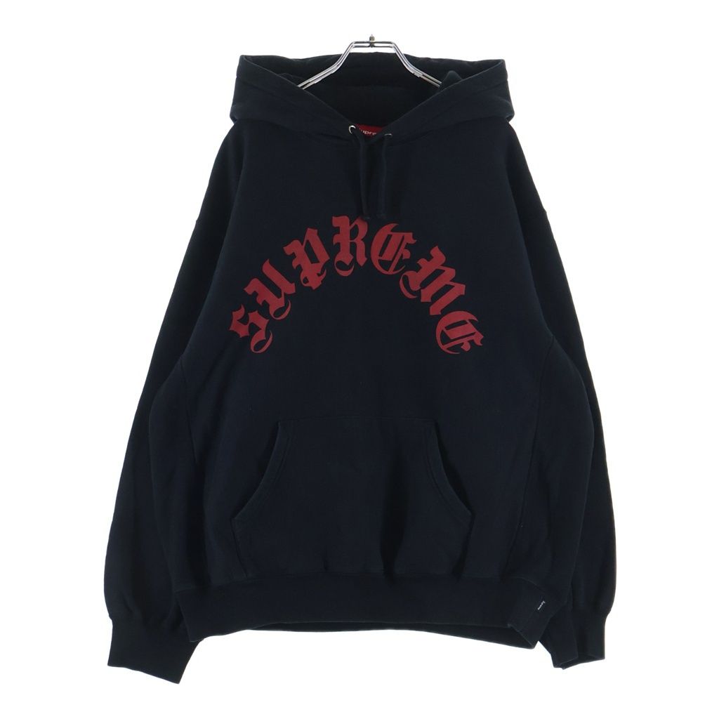 SUPREME (シュプリーム) 24AW Printed Arc Hooded Sweatshirt ロゴプリントフーデッドプルオーバーフーディーパーカー ブラック