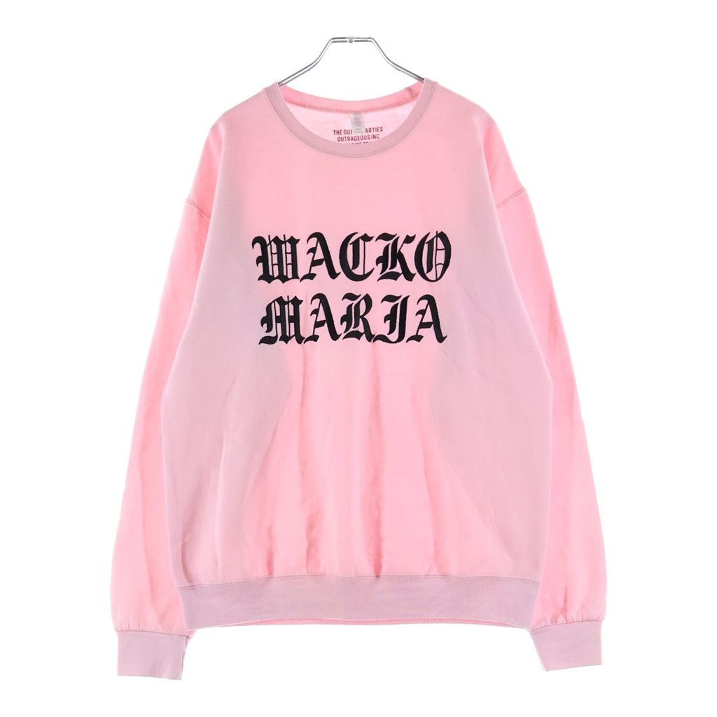 WACKO MARIA (ワコマリア) 22AW CREW NECK SWEAT SHIRT TYPE-1 ロゴエンブロイダリー クルーネックスウェットシャツ トレーナー ピンク 22FW-WMC-SS01