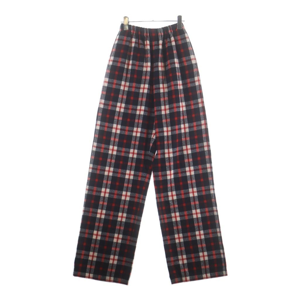 BALENCIAGA (バレンシアガ) 18AW チェック柄 コットンスウェットパンツ レッド 527828 TBU06