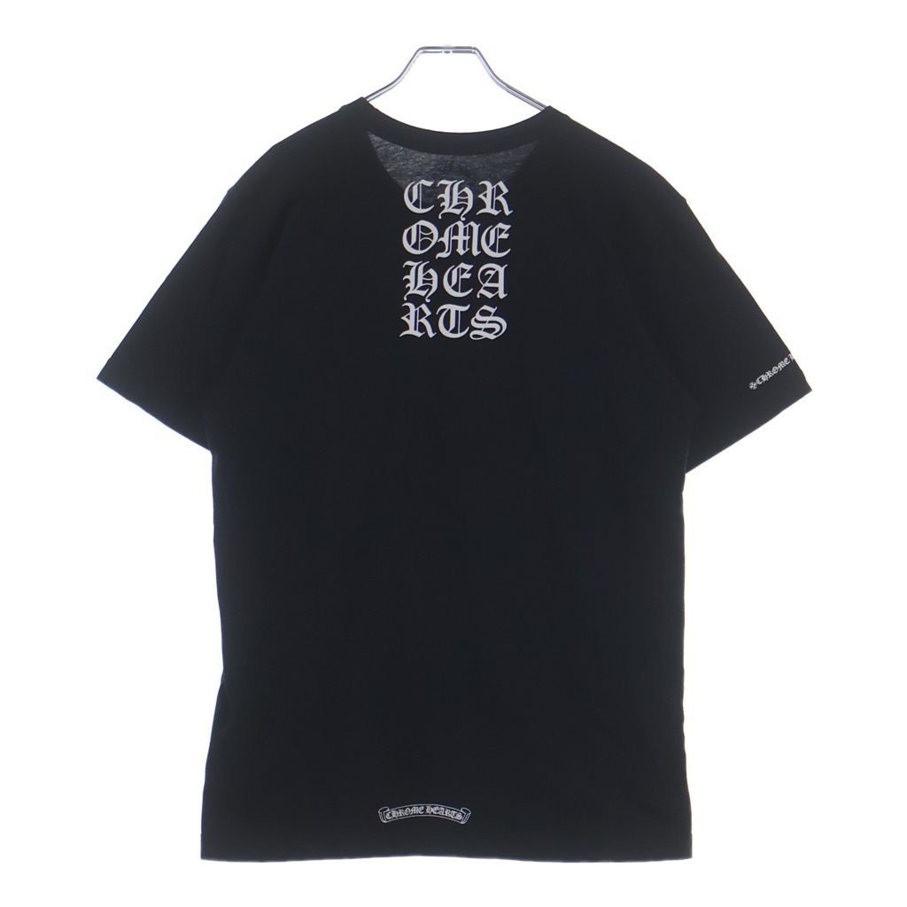 CHROME HEARTS (クロムハーツ) VERTICAL LOGO バーティカルロゴ プリント 半袖Tシャツ カットソー ブラック