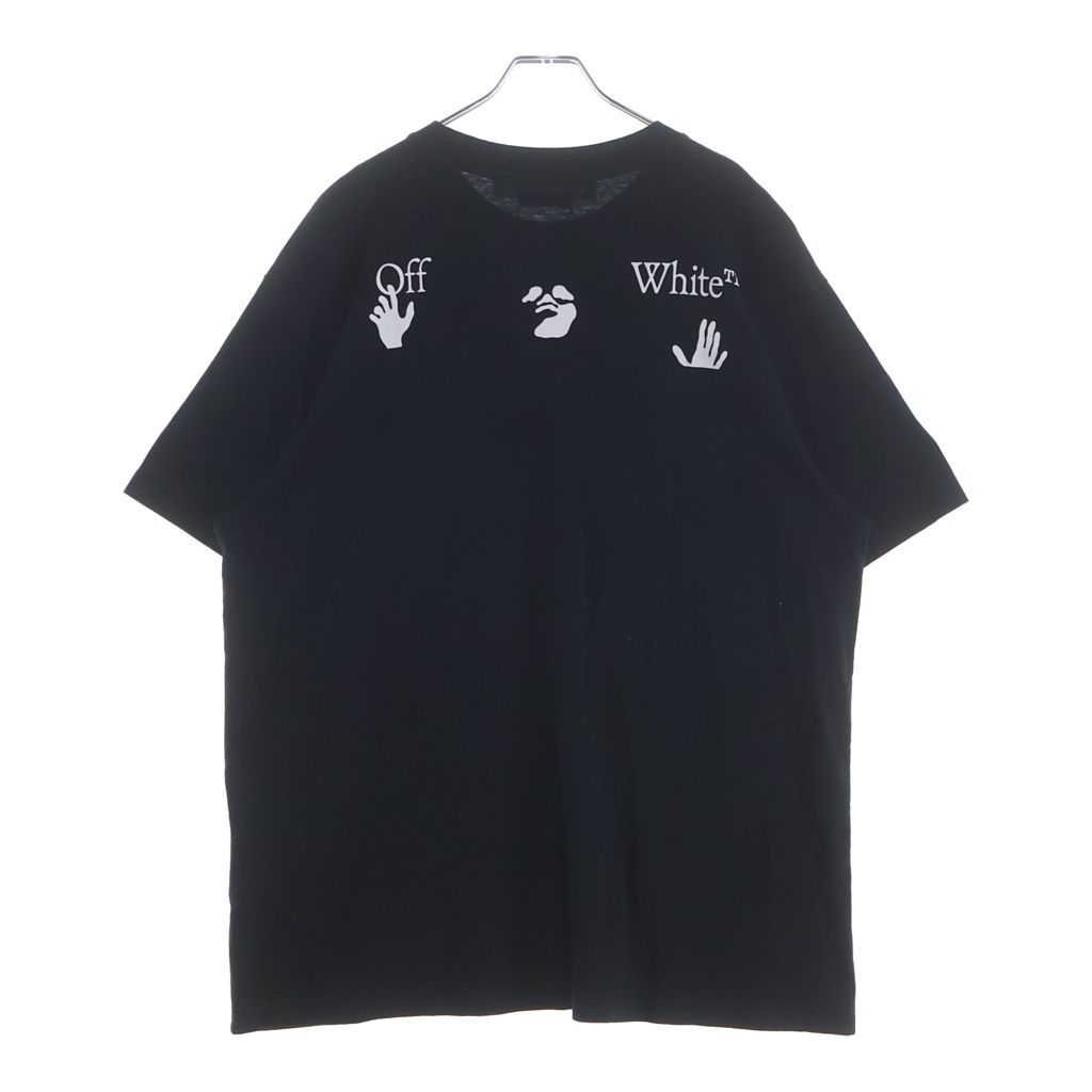OFF-WHITE (オフホワイト) ロゴプリント クルーネック半袖Tシャツカットソー ブラック OMAA038C99JER003