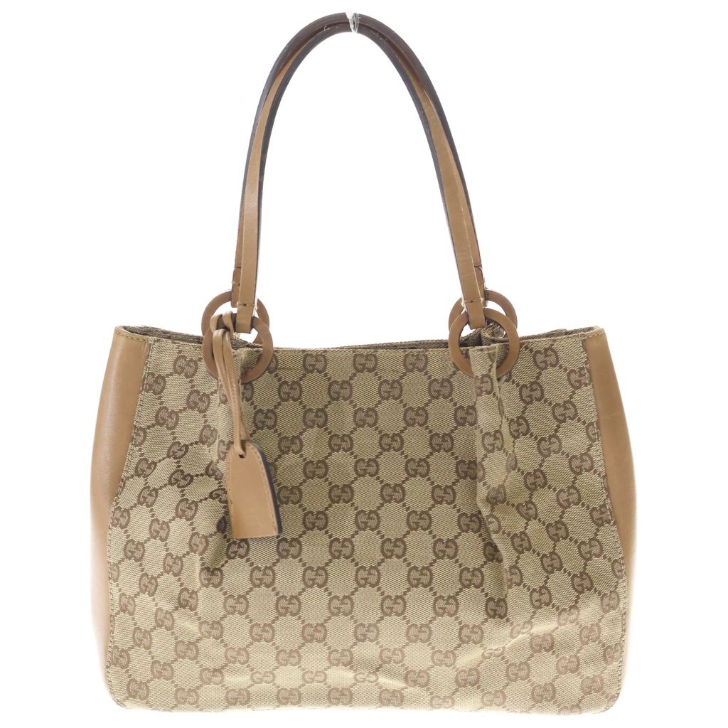 GUCCI (グッチ) GGキャンバス ハンドバック トートバッグ ブラウン