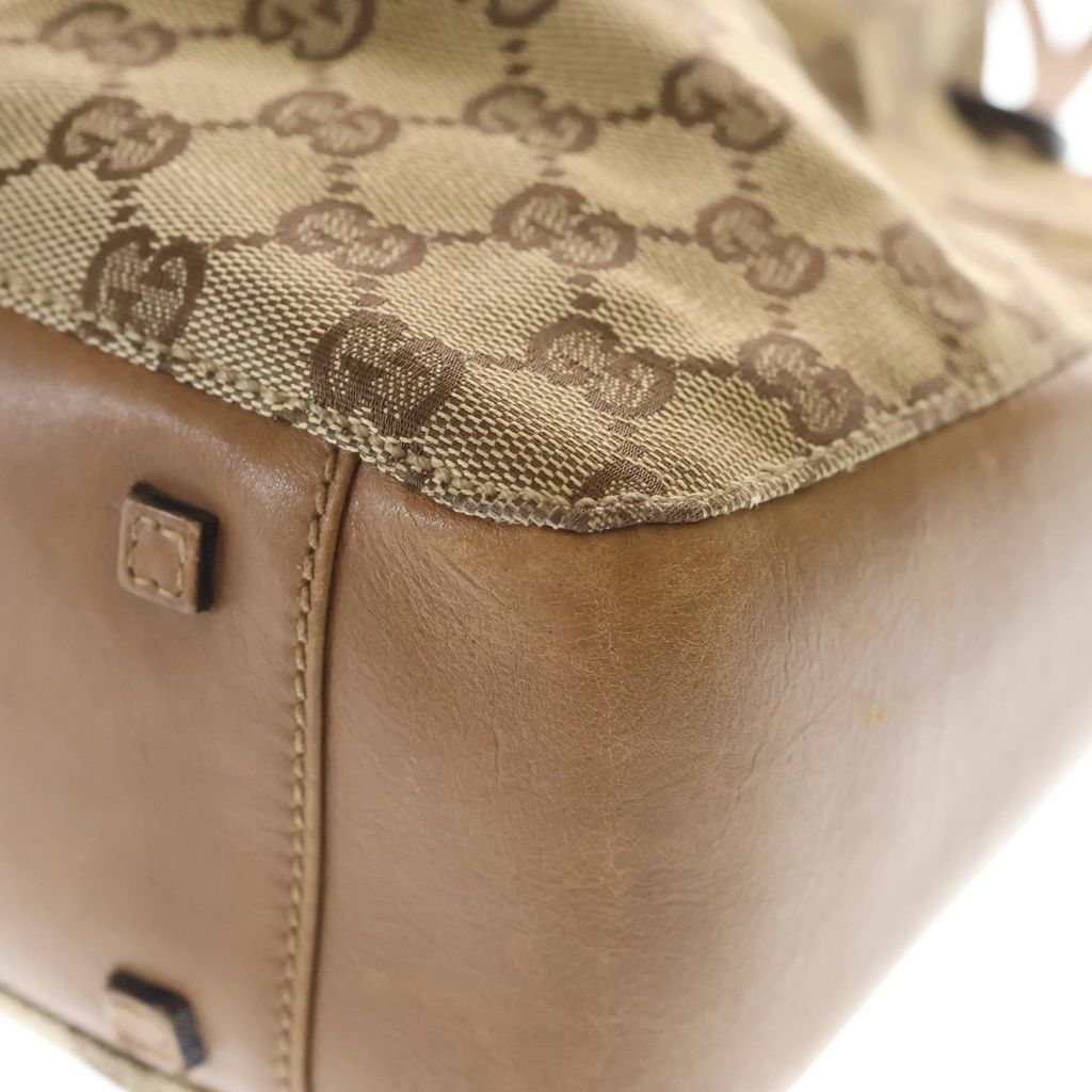 GUCCI (グッチ) GGキャンバス ハンドバック トートバッグ ブラウン