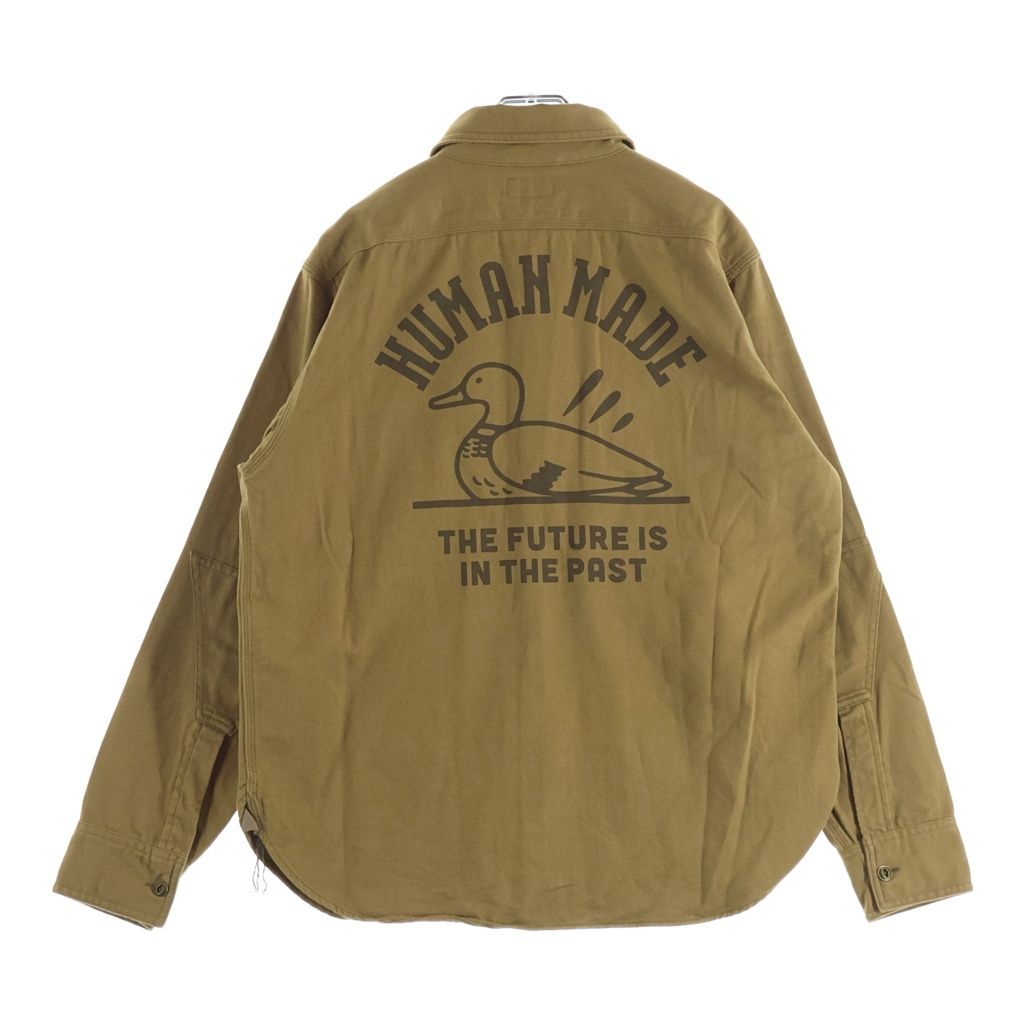 HUMAN MADE ヒューマンメイド WORK SHIRT ロゴ刺繍 長袖 シャツ ブラウン HUMAN MADE (ヒューマンメイド) WORK SHIRT ロゴ刺繍 長袖 シャツ
