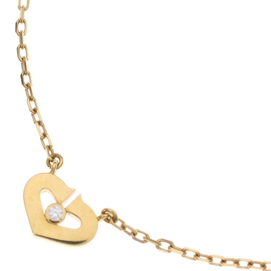 Cartier (カルティエ) Cハート ダイヤ ネックレス ペンダント チェーン ピンクゴールド 750 PG