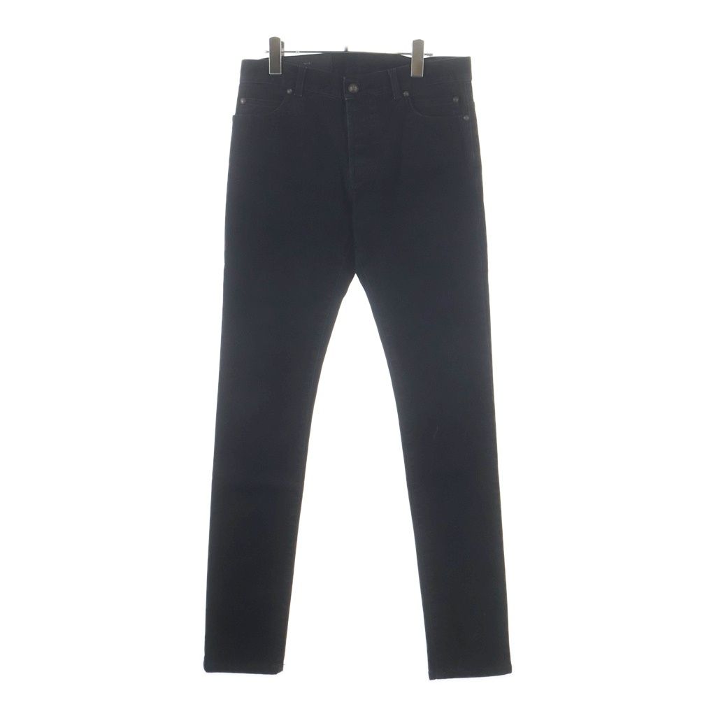 BALMAIN (バルマン) バックポケットロゴ ボタンフライ スリムストレートデニムパンツ ブラック SH05406Z543