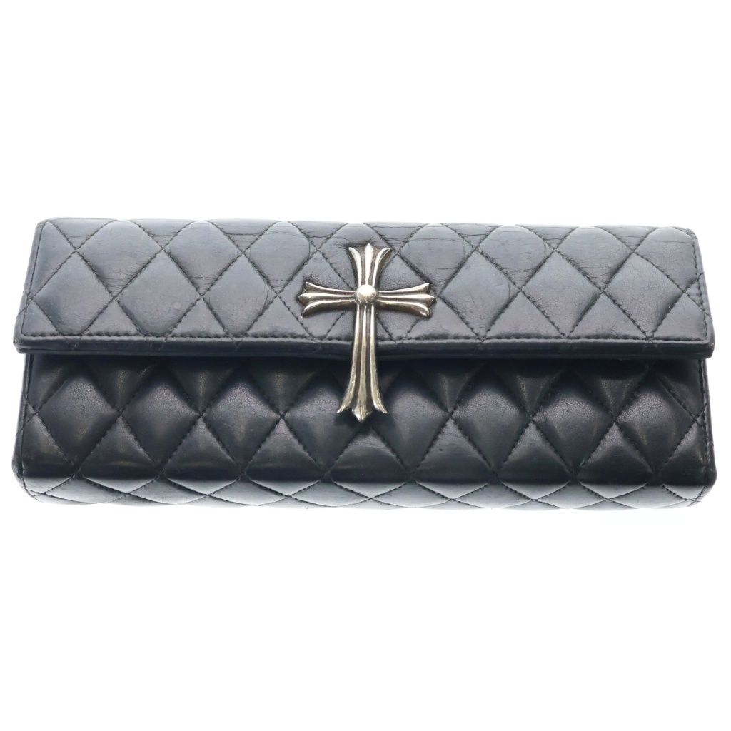 CHROME HEARTS (クロムハーツ) DINNER LG CH CROSS ディナー ラージCHクロス付 レザーハンドバッグ ブラック
