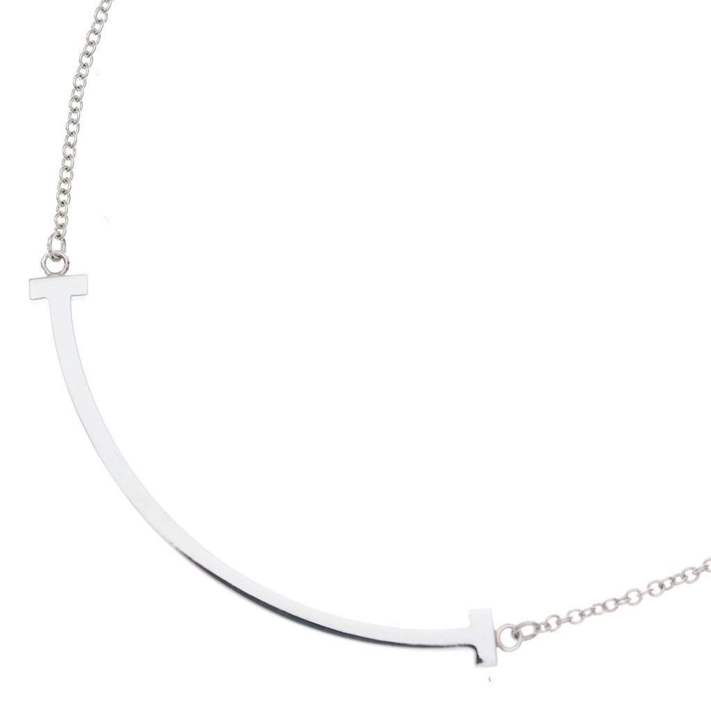 TIFFANY & Co. (ティファニー) Tスマイル スモール ネックレス ペンダント チェーン シルバー 750WG