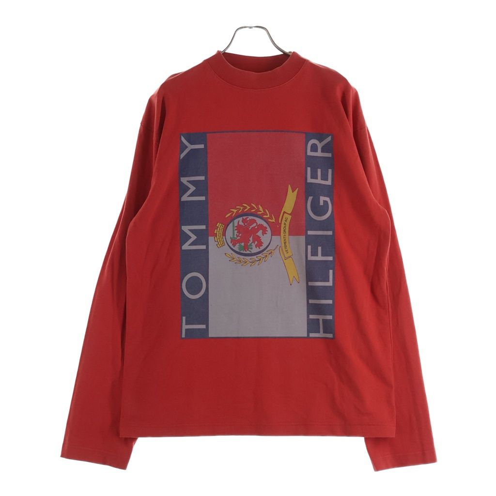 VETEMENTS (ヴェトモン) 18SS×TOMMY HILFIGER トミーヒルフィガー ロゴプリント 長袖Tシャツ MSS18TR45 レッド