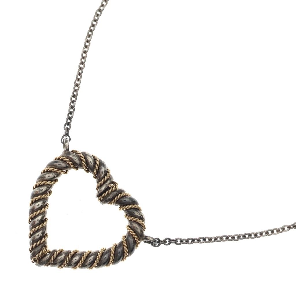TIFFANY & Co. (ティファニー) ツイストハート ネックレス ペンダント チェーン シルバー