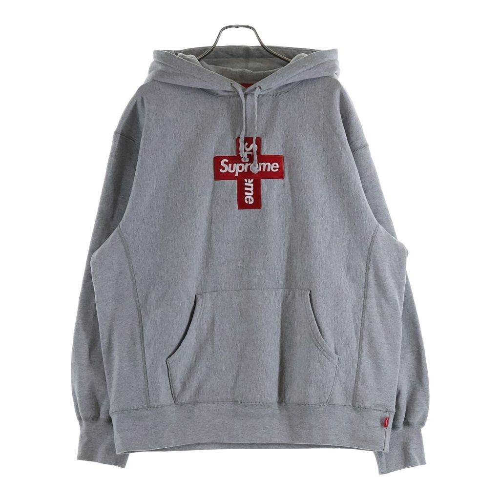 SUPREME (シュプリーム) 20AW Cross Box Logo Hooded Sweatshirt クロスボックスロゴ プルオーバースウェットパーカー フーディ グレー