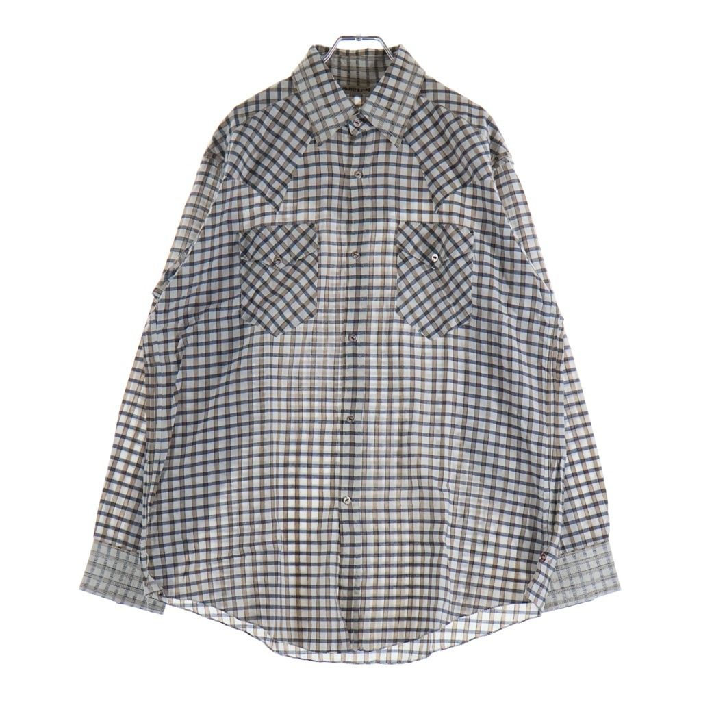 MAATEE&SONS (マーティーアンドサンズ) 25AW GUPTA WESTERN グプタ ウエスタン チェック 長袖シャツ ホワイト MT5303-0605