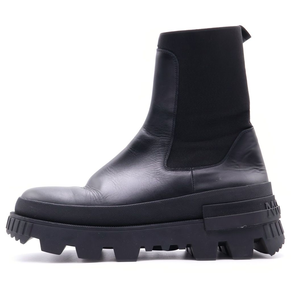 MONCLER (モンクレール) NEUE CHELSEA チェルシー サイドゴア レザー ブーツ ブラック