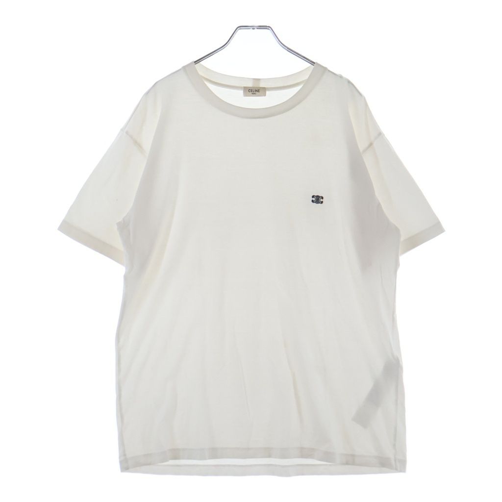 CELINE (セリーヌ) トリオンフ ロゴ ルーズ 半袖Tシャツ カットソー ホワイト 2X04I671Q