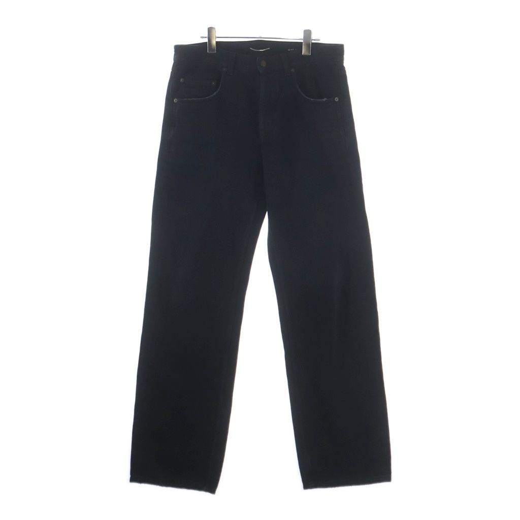 SAINT LAURENT PARIS (サンローランパリ) 23SS ボタンフライ ストレートデニムパンツ ブラック 752629
