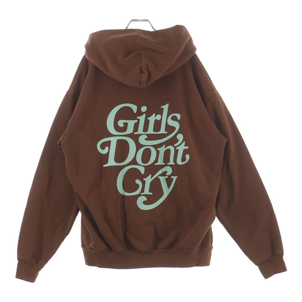 Girls Don't Cry (ガールズドントクライ) LOGO HOODIE プルオーバー パーカー ブラウン