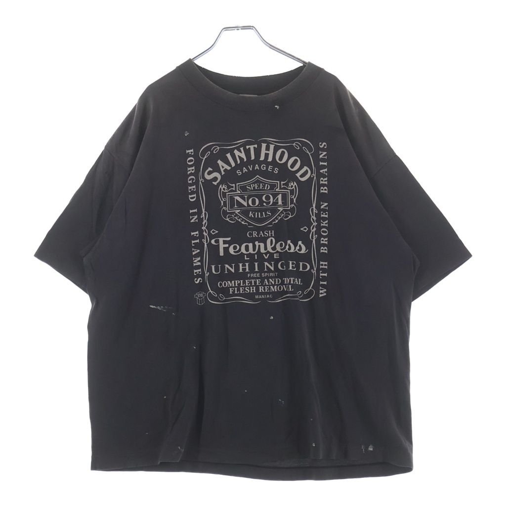 SAINT MICHAEL (セントマイケル) ×NEIBORHOOD STHD . SS TEE SAINT NBHDネイバーフッド クルーネック半袖Tシャツ カットソー グレー SM-HR8-0000-C70