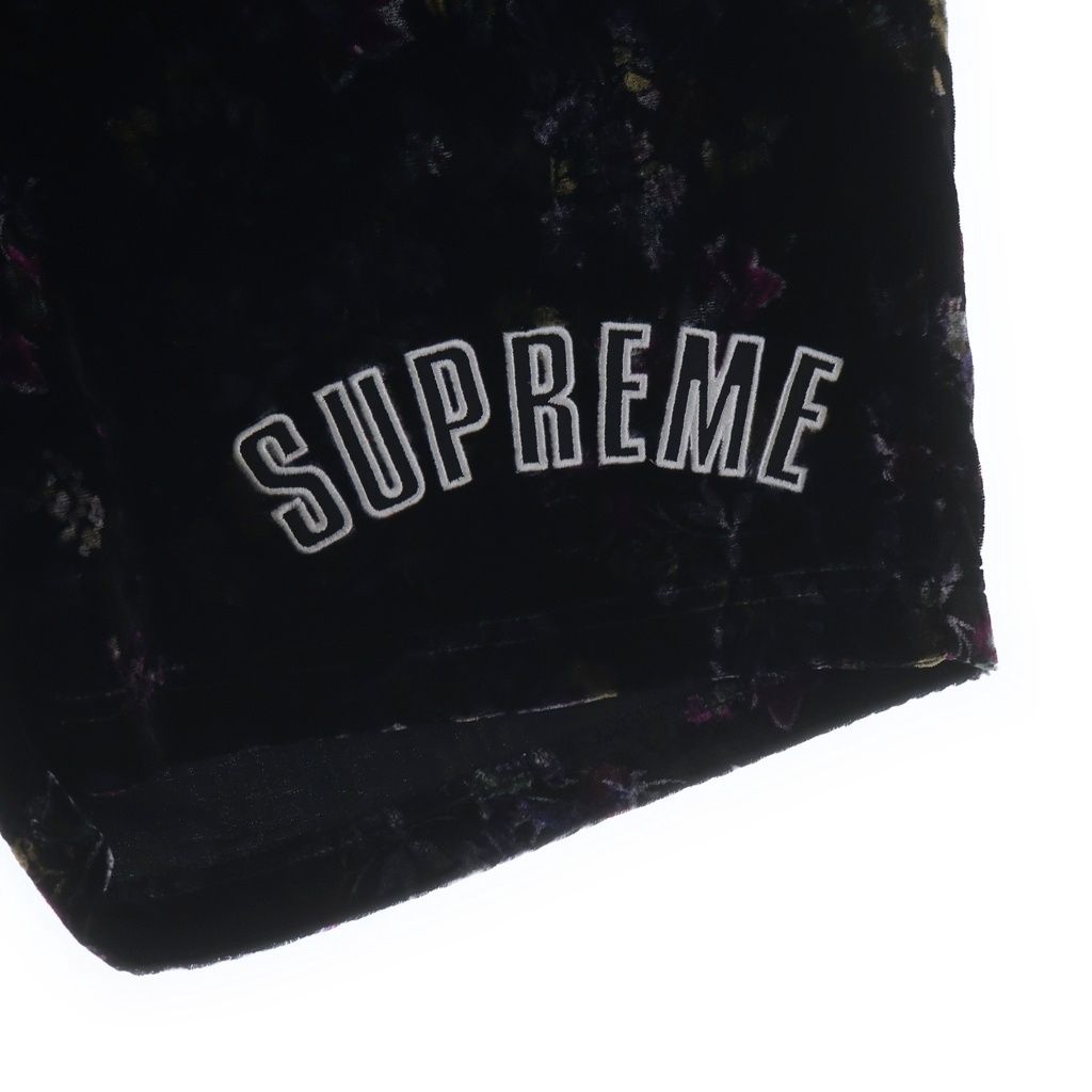 SUPREME (シュプリーム) 19AW Floral Velour Shorts アーチロゴ ベロア