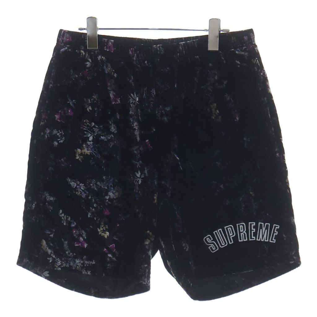 SUPREME (シュプリーム) 19AW Floral Velour Shorts アーチロゴ ベロア ハーフパンツ ショーツ マルチカラー
