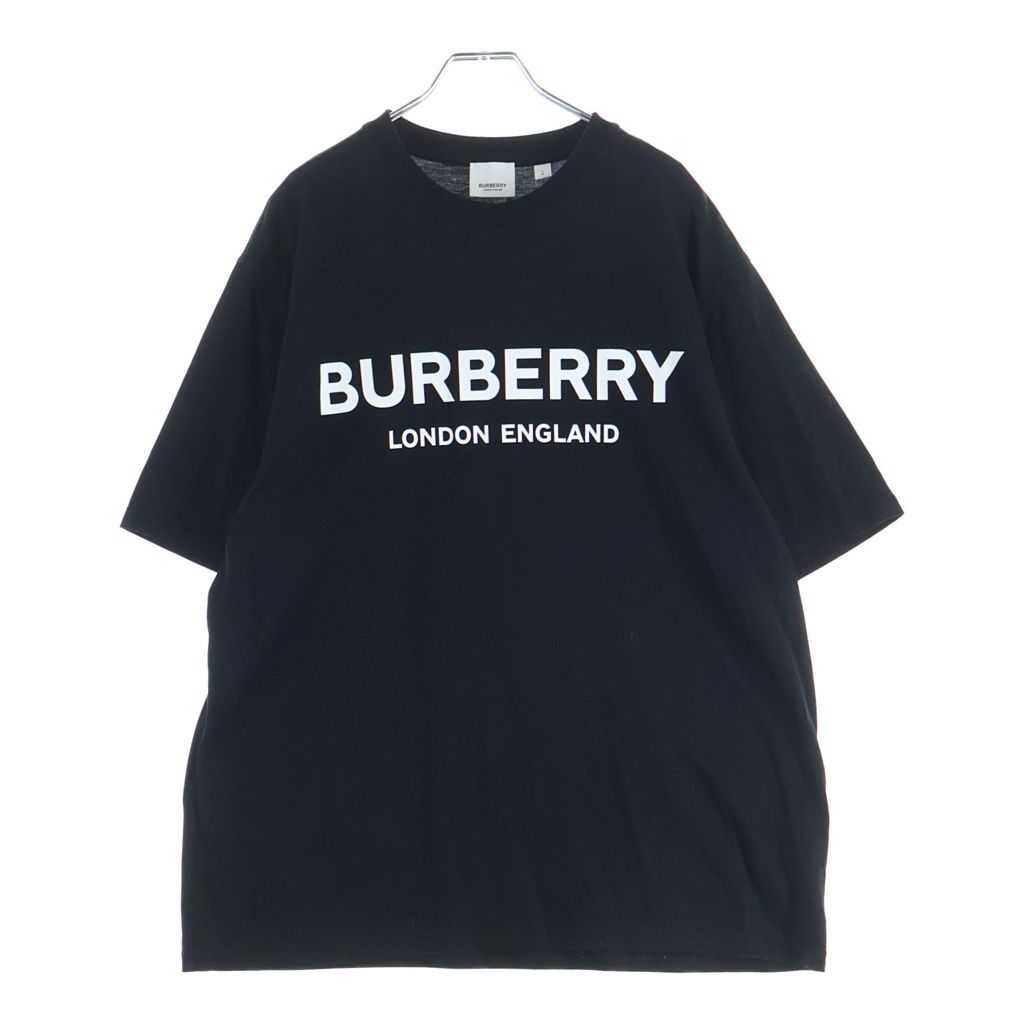 BURBERRY (バーバリー) フロントロゴプリント Tシャツ ブラック #L