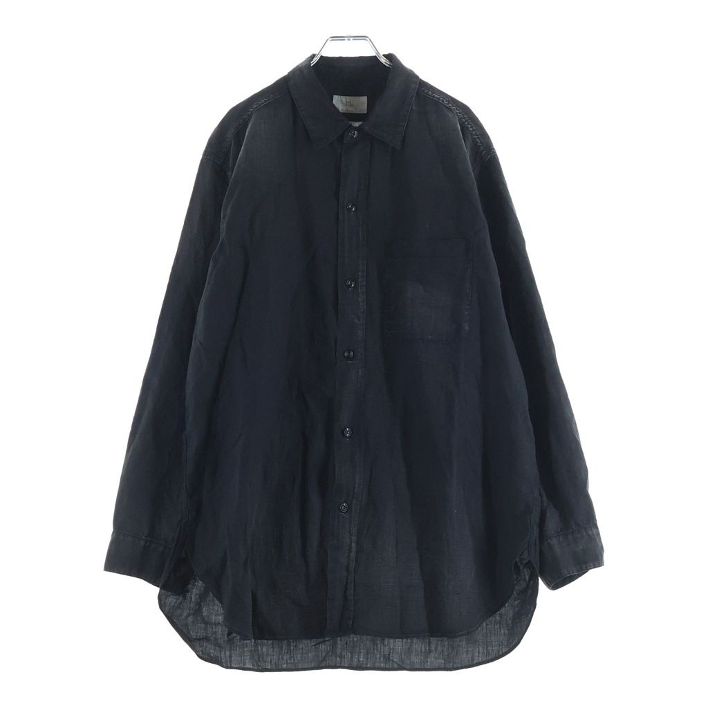 NO BRAND (ノーブランド) 26SS HERILL U S N Linen Shirt ヘリル リネン 長袖シャツ ブラック 26-050-HL-8050-10