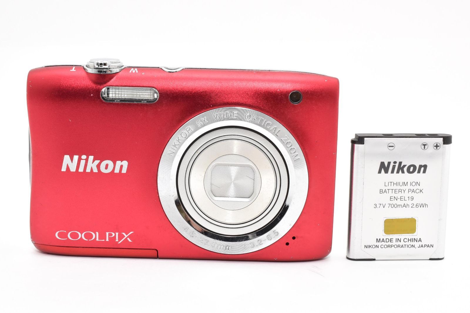 【完動品】Nikon COOLPIX S2900 レッド ニコン クールピクス デジタルカメラ コンデジ Y2K エモい写真 2005万画素 光学5倍ズーム 高画質 スリム 軽い 7,110円