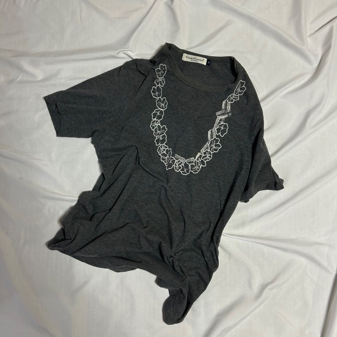 UNDERCOVER Tシャツ 日本製 トロンプルイユ フラワーネックレス カミソリ