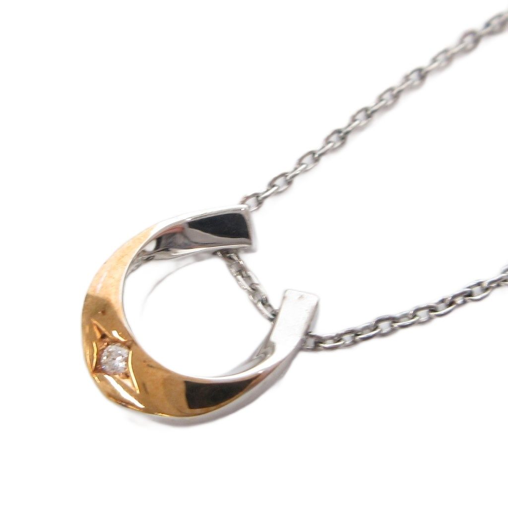スタージュエリー STAR JEWELRY DIAMOND HORSESHOE NECKLACE ネックレス ペンダント ダイヤ 0.01 コンビ シルバー925 K10 ゴールド /FF