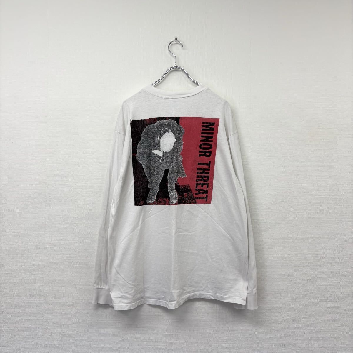 90s Vintage MINOR THREAT ヴィンテージ マイナー スレット ジェフ ネルソン Filler L/S TEE T-SHIRT ロンT BELTON サイズ XL 806-0440