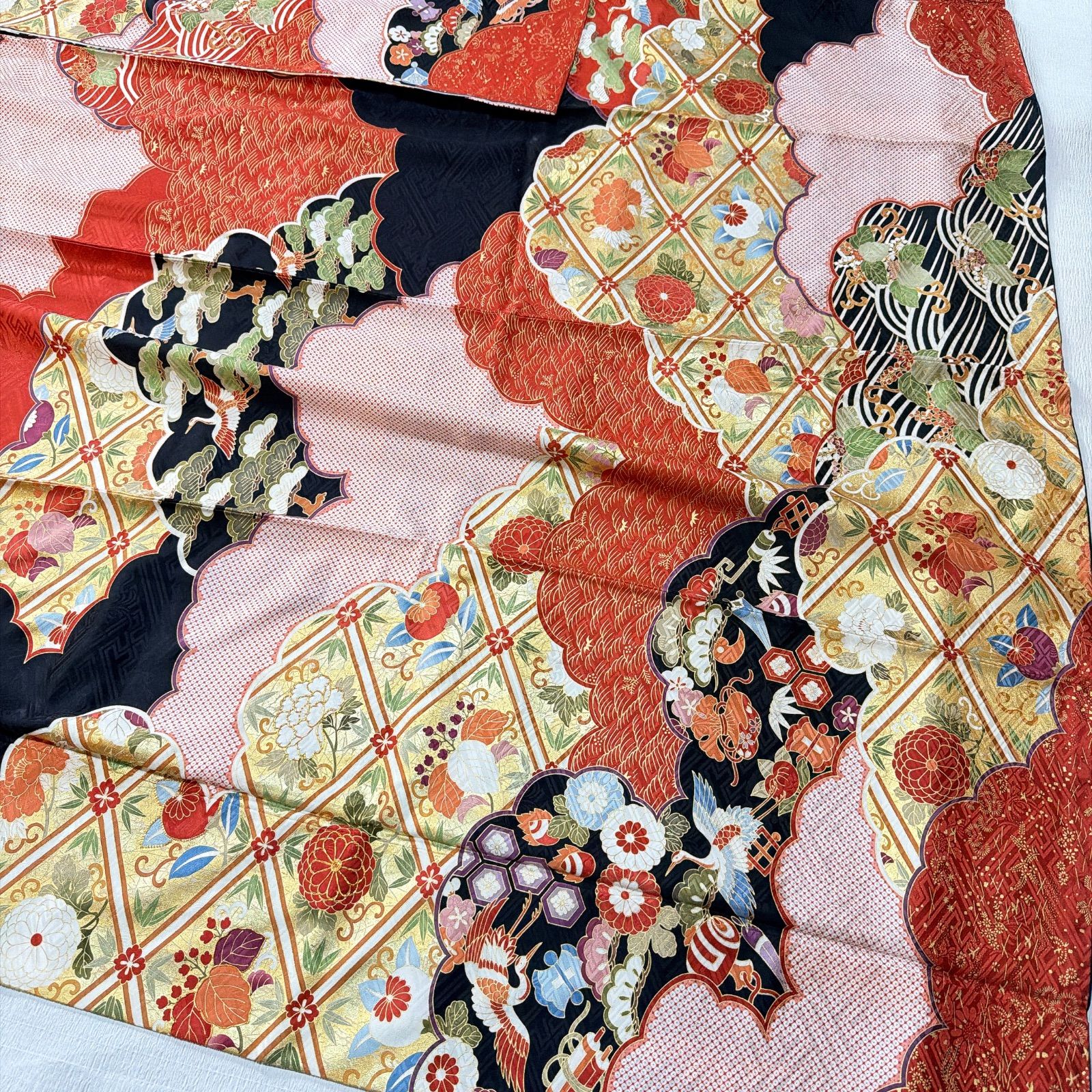 正絹振袖7点フルセット★金駒刺繍★おまけで帯揚げもう１枚 吉澤友禅 振袖 成人式 セット 正絹 金駒刺繍 - メルカリ