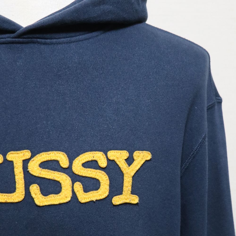 ステューシー】パーカー メンズ XL 紺 2000s STUSSY パイルワッペン