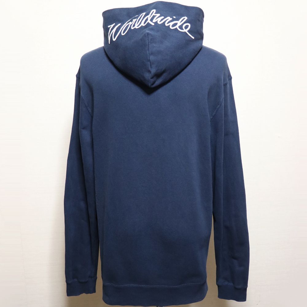 ステューシー】STUSSY パーカー メンズ XL 紺 2000s パイルワッペン