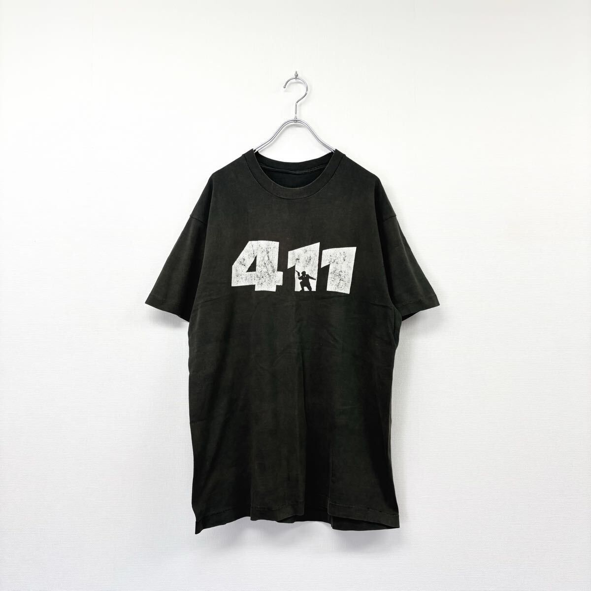 90s Vintage 411 ハードコア カリフォルニア SAY IT THOUGHTS THAT FEED THE FIRE TEE T-SHIRT フェード Tシャツ サイズ XL 程度 806-0080