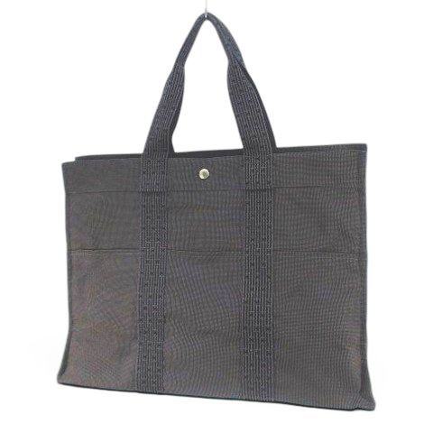 エルメス HERMES Herline GM エールライン GM トートバッグ キャンバス グレー
