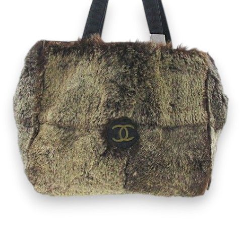 シャネル CHANEL ラビットファー ラパントートバッグ ココマーク