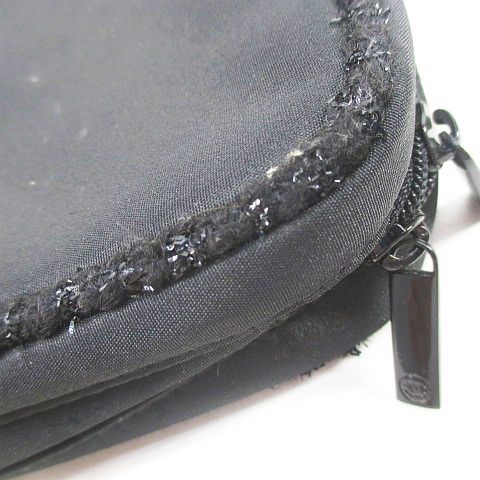 シャネル CHANEL メイクポーチ ブラック 黒 ツイードパイピング