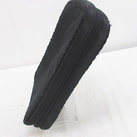シャネル CHANEL メイクポーチ ブラック 黒 ツイードパイピング