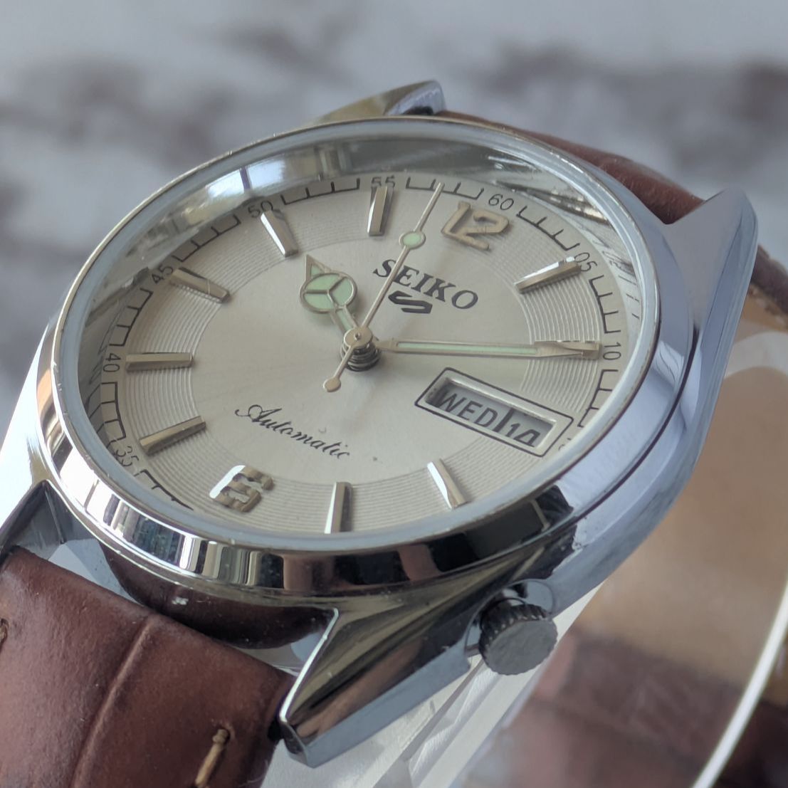 OH済 稼働品 SEIKO セイコー5 自動巻き 6309A 70s 80s ヴィンテージ 銀