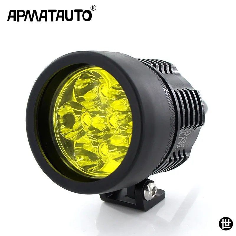 オートバイヘッドライト 6000ルーメン ホワイト 6000K イエロー 3000K T6 XMLチップ搭載 LEDフォグスポットヘッドランプ スポットライト 防