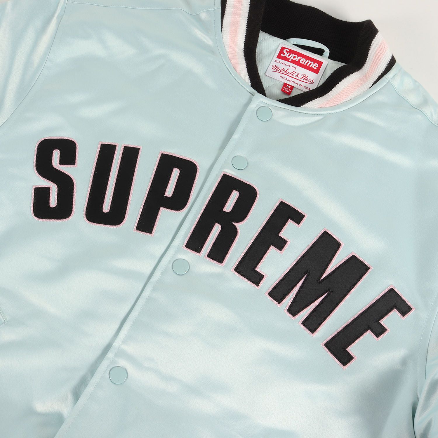 Supreme シュプリーム 47375 21SS ×Mitchell & Ness サテン バーシティ 