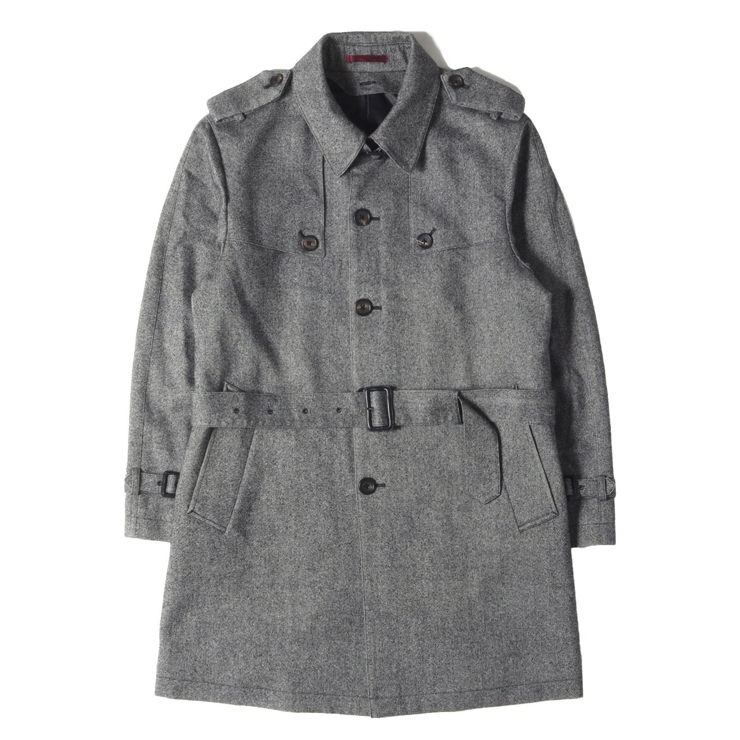 Paul Smith ポールスミス ストレッチツイード トレンチコート グレーL2