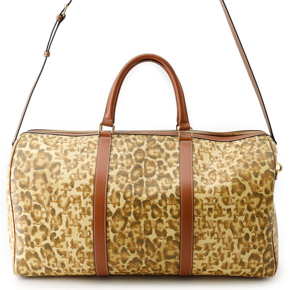 セリーヌ ボストンバッグ レオパード トリオンフ PVC/レザー CELINE 2wayショルダー